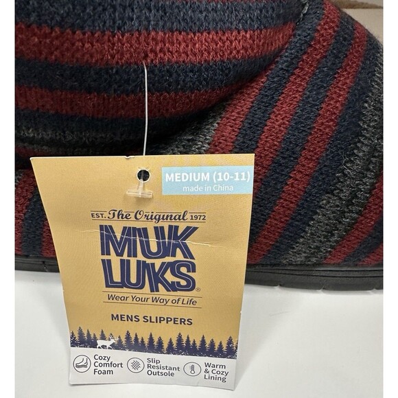 Muk Luks Men’s Slippers Size Medium (10-11) Ebony/Chianti NWT - Picture 7 of 7